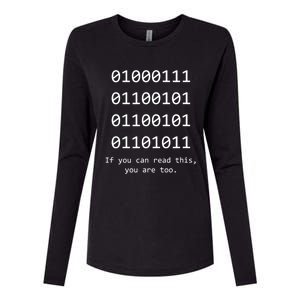 Funny Computer Binary Code Programmer Developer Geek Gift Great Gift Womens Cotton Relaxed Long Sleeve T-Shirt