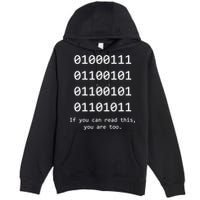 Funny Computer Binary Code Programmer Developer Geek Gift Great Gift Premium Pullover Hoodie