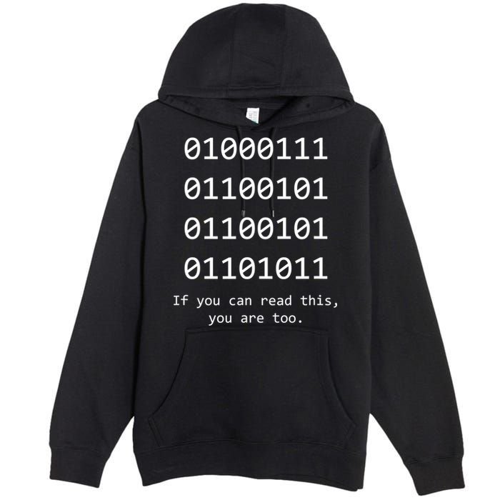 Funny Computer Binary Code Programmer Developer Geek Gift Great Gift Premium Pullover Hoodie