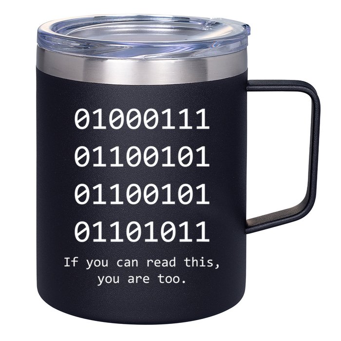 Funny Computer Binary Code Programmer Developer Geek Gift Great Gift 12oz Stainless Steel Coffee Mug