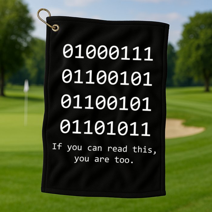 Funny Computer Binary Code Programmer Developer Geek Gift Great Gift Golf Towel