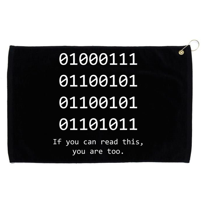 Funny Computer Binary Code Programmer Developer Geek Gift Great Gift Grommeted Golf Towel