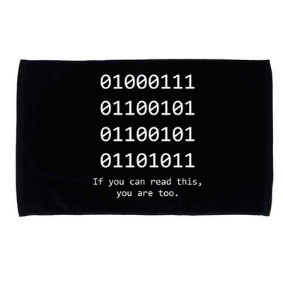 Funny Computer Binary Code Programmer Developer Geek Gift Great Gift Microfiber Hand Towel