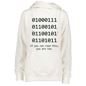 Funny Computer Binary Code Programmer Developer Geek Gift Great Gift Womens Funnel Neck Pullover Hood