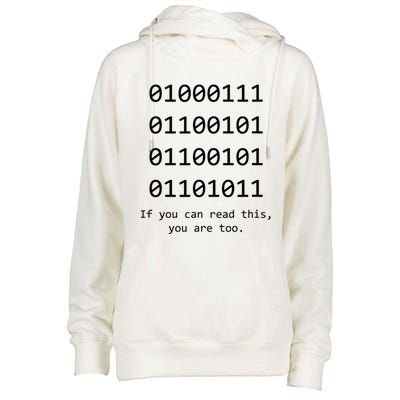 Funny Computer Binary Code Programmer Developer Geek Gift Great Gift Womens Funnel Neck Pullover Hood