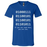 Funny Computer Binary Code Programmer Developer Geek Gift Great Gift V-Neck T-Shirt