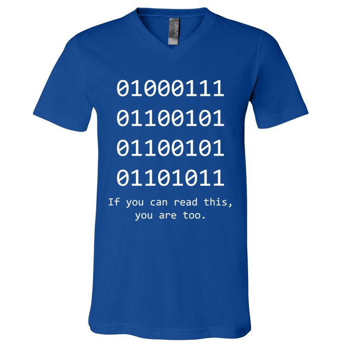 Funny Computer Binary Code Programmer Developer Geek Gift Great Gift V-Neck T-Shirt
