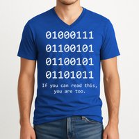 Funny Computer Binary Code Programmer Developer Geek Gift Great Gift V-Neck T-Shirt