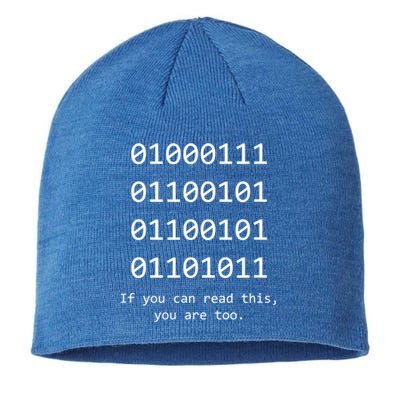 Funny Computer Binary Code Programmer Developer Geek Gift Great Gift Sustainable Beanie