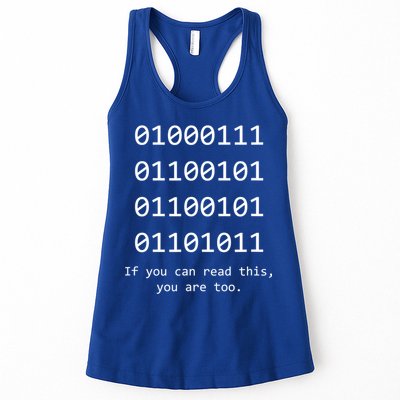 Funny Computer Binary Code Programmer Developer Geek Gift Great Gift Women's Racerback Tank