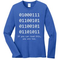 Funny Computer Binary Code Programmer Developer Geek Gift Great Gift Ladies Long Sleeve Shirt