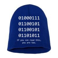 Funny Computer Binary Code Programmer Developer Geek Gift Great Gift Short Acrylic Beanie