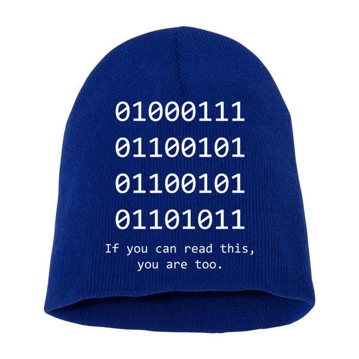 Funny Computer Binary Code Programmer Developer Geek Gift Great Gift Short Acrylic Beanie