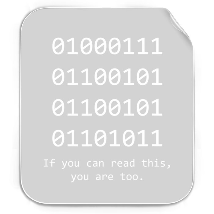 Funny Computer Binary Code Programmer Developer Geek Gift Great Gift Permanent Decal Sticker