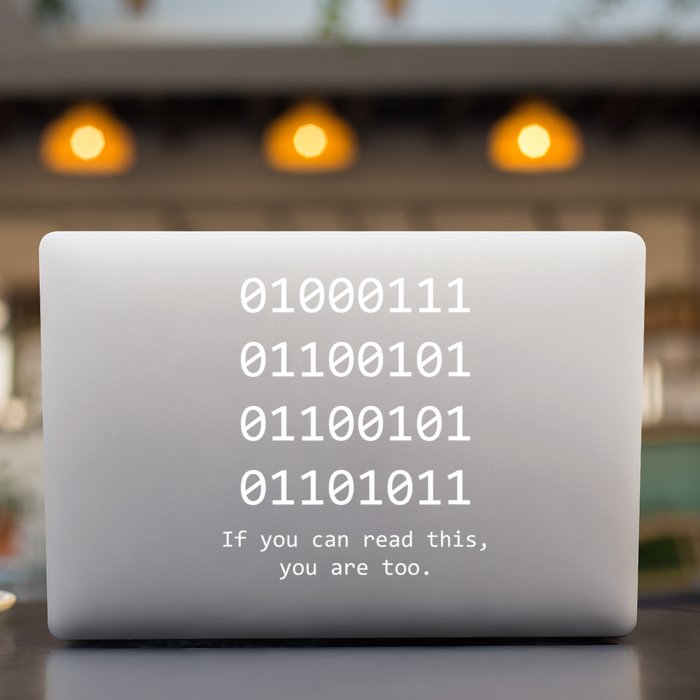 Funny Computer Binary Code Programmer Developer Geek Gift Great Gift Permanent Decal Sticker