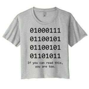 Funny Computer Binary Code Programmer Developer Geek Gift Great Gift Women's Crop Top Tee