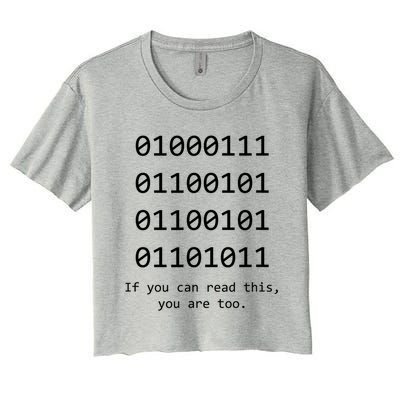 Funny Computer Binary Code Programmer Developer Geek Gift Great Gift Women's Crop Top Tee