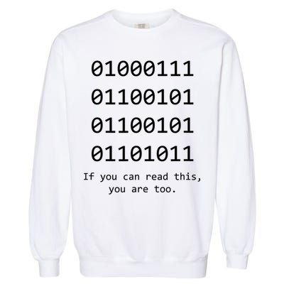 Funny Computer Binary Code Programmer Developer Geek Gift Great Gift Garment-Dyed Sweatshirt