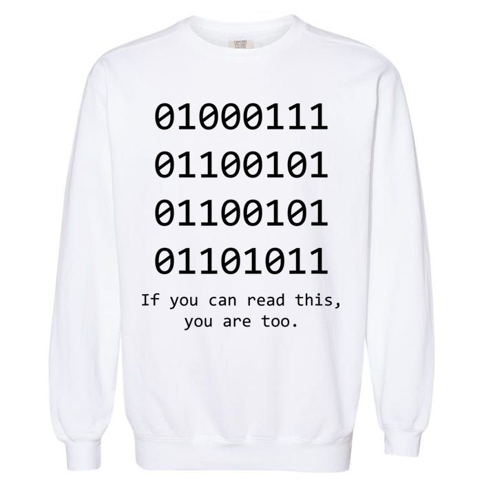Funny Computer Binary Code Programmer Developer Geek Gift Great Gift Garment-Dyed Sweatshirt