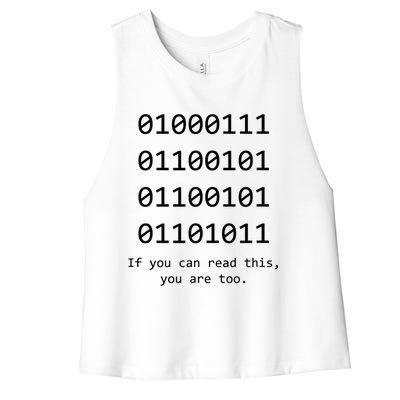 Funny Computer Binary Code Programmer Developer Geek Gift Great Gift Women's Racerback Cropped Tank