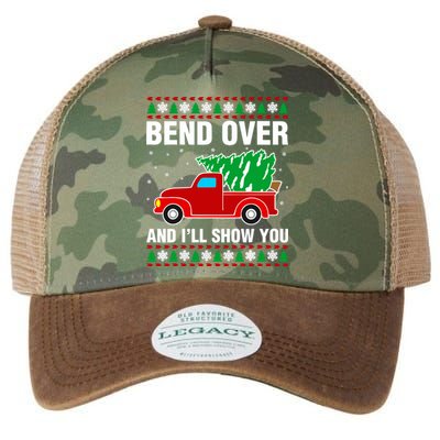 Funny Christmas Bend Over ILl Show You Matching Legacy Tie Dye Trucker Hat