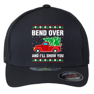 Funny Christmas Bend Over ILl Show You Matching Flexfit Unipanel Trucker Cap