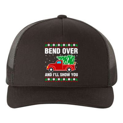 Funny Christmas Bend Over ILl Show You Matching Yupoong Adult 5-Panel Trucker Hat