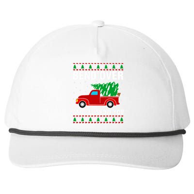 Funny Christmas Bend Over ILl Show You Matching Snapback Five-Panel Rope Hat