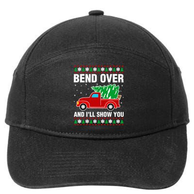 Funny Christmas Bend Over ILl Show You Matching 7-Panel Snapback Hat