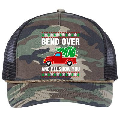 Funny Christmas Bend Over ILl Show You Matching Retro Rope Trucker Hat Cap