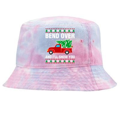 Funny Christmas Bend Over ILl Show You Matching Tie-Dyed Bucket Hat