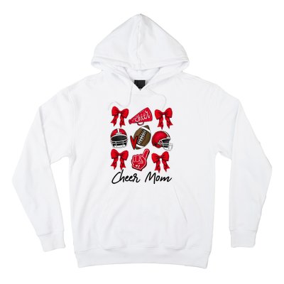 Football Coquette Bow Cheer Mom Red Hoodie