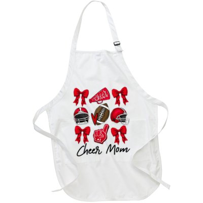 Football Coquette Bow Cheer Mom Red Apron