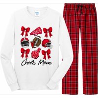 Football Coquette Bow Cheer Mom Red Long Sleeve Pajama Set