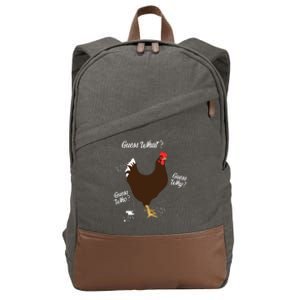 Funny Chicken Butt Guess Why Farm Cotton Canvas Backpack