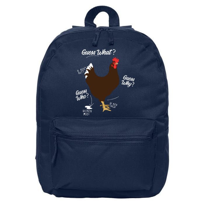 Funny Chicken Butt Guess Why Farm 16 in Basic Backpack