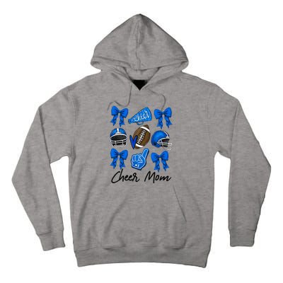 Football Coquette Bow Cheer Mom Blue Tall Hoodie