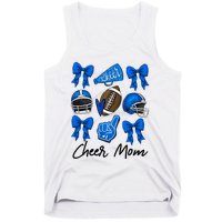 Football Coquette Bow Cheer Mom Blue Tank Top