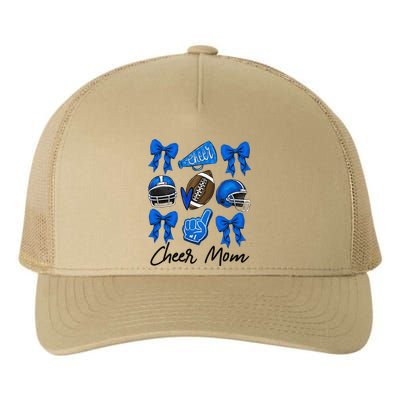 Football Coquette Bow Cheer Mom Blue Gift Yupoong Adult 5-Panel Trucker Hat