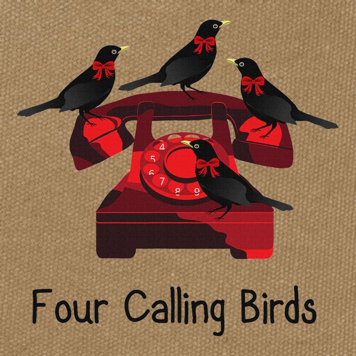 Four Calling Birds Funny Twelve Days Of Christmas Cotton Canvas Backpack