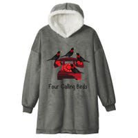 Four Calling Birds Funny Twelve Days Of Christmas Hooded Wearable Blanket