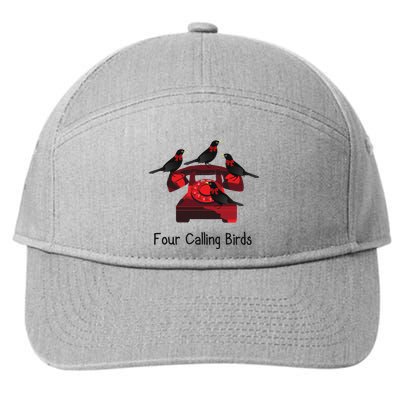 Four Calling Birds Funny Twelve Days Of Christmas 7-Panel Snapback Hat