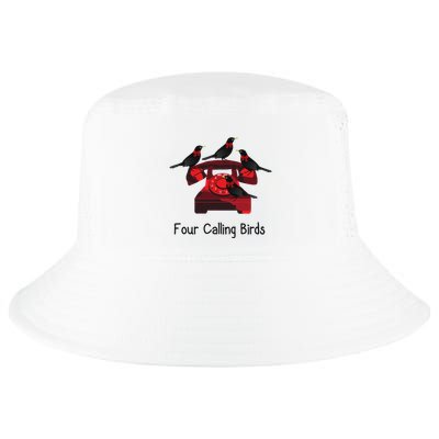 Four Calling Birds Funny Twelve Days Of Christmas Cool Comfort Performance Bucket Hat