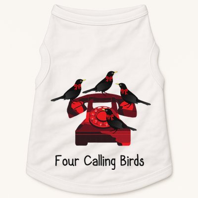Four Calling Birds Funny Twelve Days Of Christmas Doggie Tank