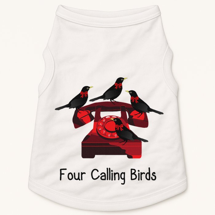 Four Calling Birds Funny Twelve Days Of Christmas Doggie Tank