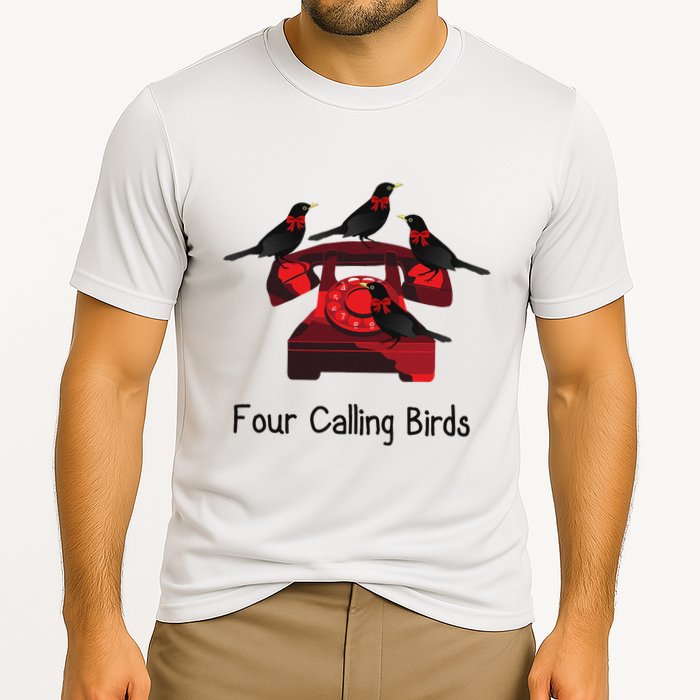 Four Calling Birds Funny Twelve Days Of Christmas Performance Shirt