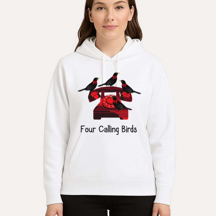 Four Calling Birds Funny Twelve Days Of Christmas Hoodie