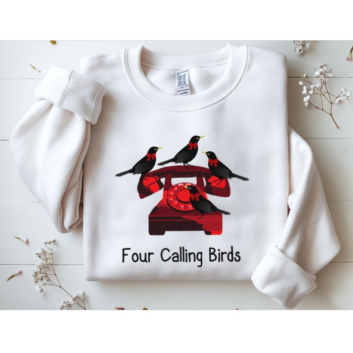 Four Calling Birds Funny Twelve Days Of Christmas Sweatshirt