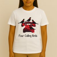 Four Calling Birds Funny Twelve Days Of Christmas T-Shirt