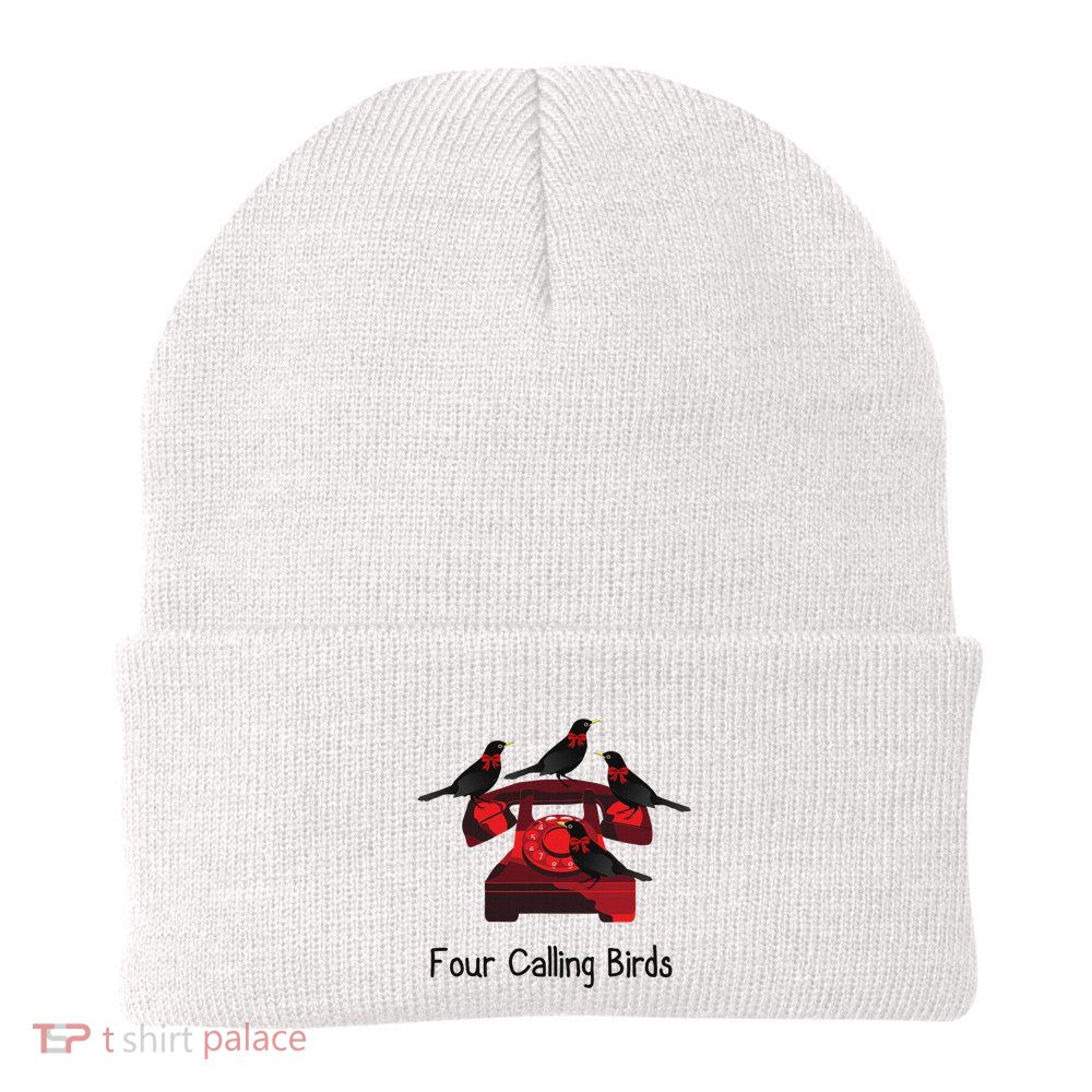Four Calling Birds Funny Twelve Days Of Christmas Beanie